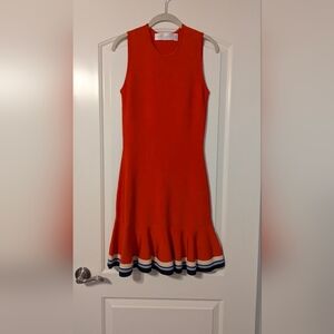 Victoria Beckham Flute Crepe Orange Dress